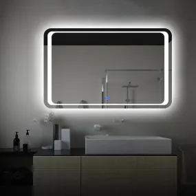 MERKEZI ART MA24 LED Light Mirror for Wall, Bathroom, Bedroom, Living Room, Makeup Room, 3 in 1 Color Light Wall Mirror (18 x 24 Inch)