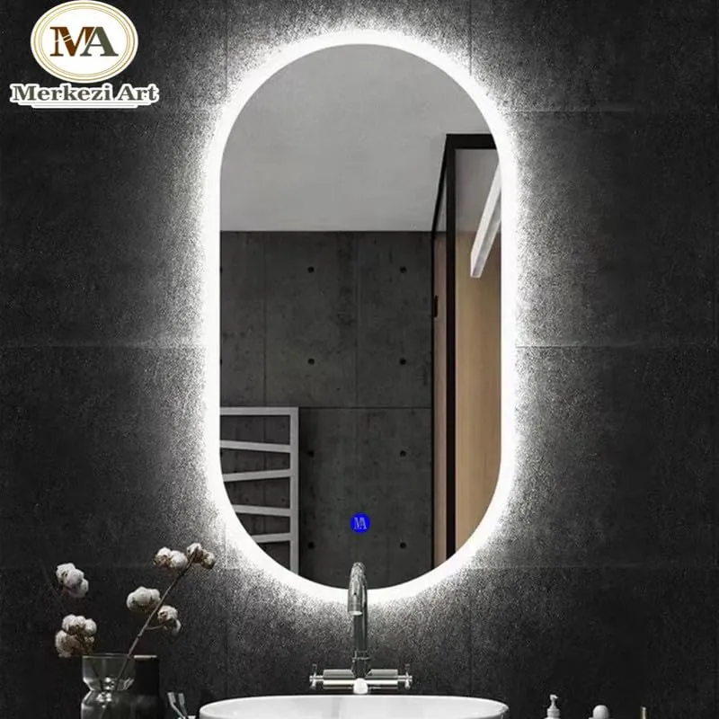 MERKEZI ART MA27 LED Light Mirror for Wall, Bathroom, Bedroom, Living Room, Makeup Room, 3 in 1 Color Light Wall Mirror (18 x 24 Inch)