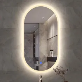 MERKEZI ART MA27 LED Light Mirror for Wall, Bathroom, Bedroom, Living Room, Makeup Room, 3 in 1 Color Light Wall Mirror (18 x 24 Inch)