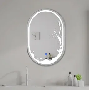 MERKEZI ART MA28 LED Light Mirror for Wall, Bathroom, Bedroom, Living Room, Makeup Room, 3 in 1 Color Light Wall Mirror (18 x 24 Inch)