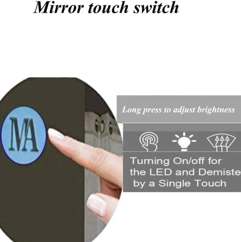 MERKEZI ART MC32 LED Light Mirror for Wall, Bathroom, Bedroom, Living Room, Makeup Room, 3 in 1 Color Light Wall Mirror (24 x 24 Inch)