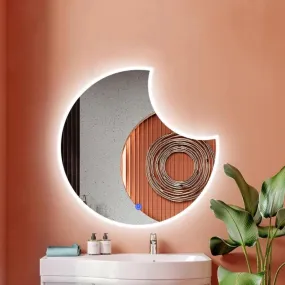 MERKEZI ART MC33 LED Light Mirror for Wall, Bathroom, Bedroom, Living Room, Makeup Room, 3 in 1 Color Light Wall Mirror (24 x 24 Inch)