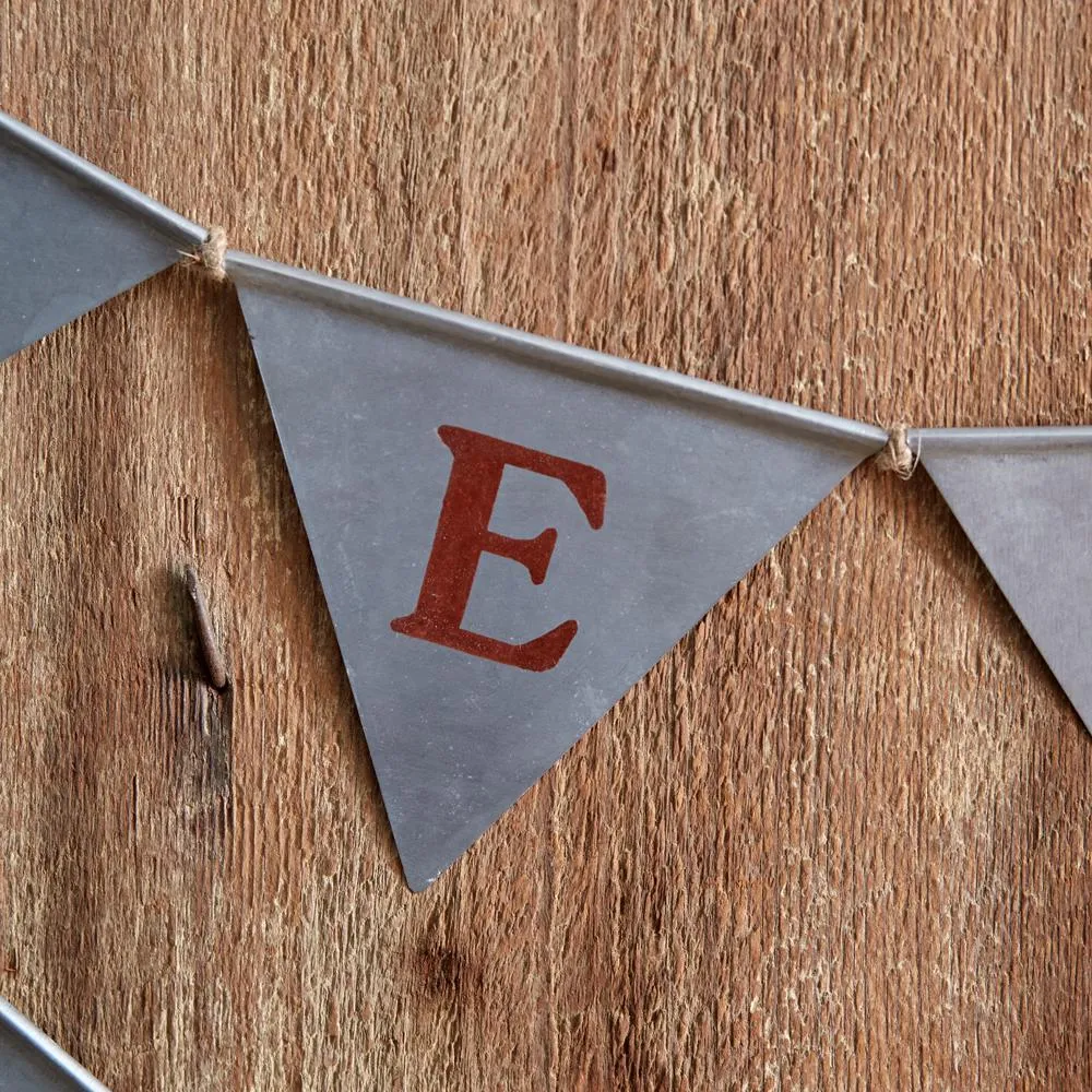 MERRY CHRISTMAS ZINC BUNTING BANNER