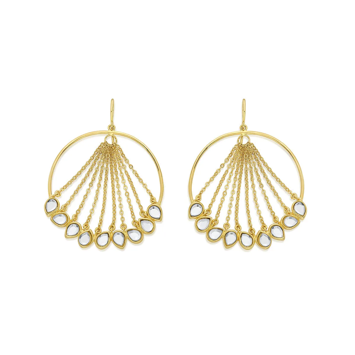 Mirror Chain  Waterfall Earrings