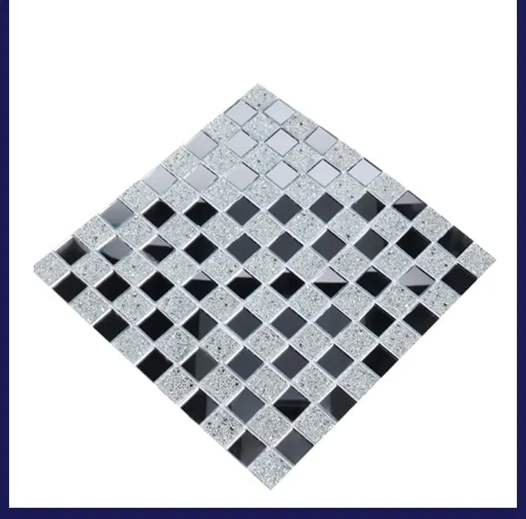 Mirror Glass Mosaic Tiles Sticker 3D Stickers for Bathroom & Kitchen, 132 Pieces Tile Stickers Waterproof Wall Sticker, Self Adhesive Tile Stickers for Living Decor 28 x 28 cm (Chex Mirror_ 2 PC)