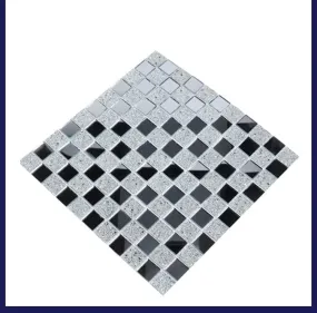 Mirror Glass Mosaic Tiles Sticker 3D Stickers for Bathroom & Kitchen, 132 Pieces Tile Stickers Waterproof Wall Sticker, Self Adhesive Tile Stickers for Living Decor 28 x 28 cm (Chex Mirror_ 2 PC)