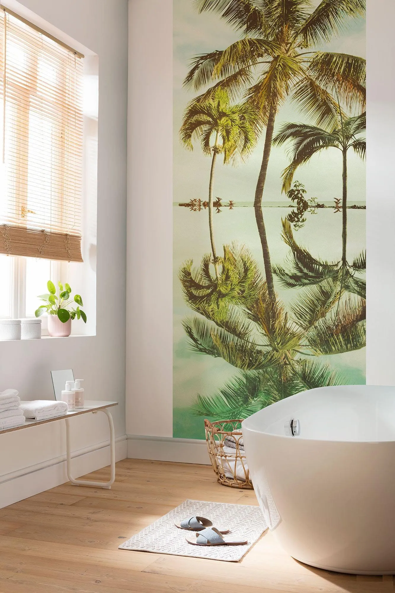 Mirror in the Palms Mural Wallpaper