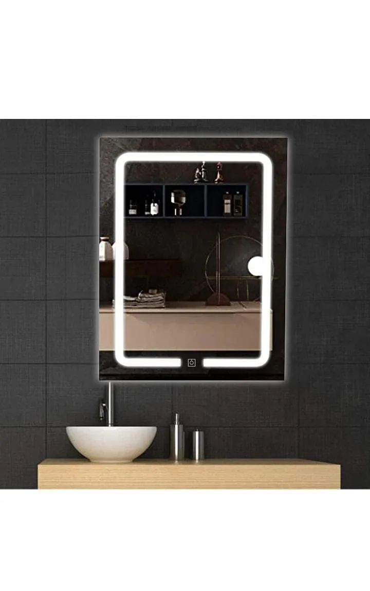Ms Best Glass Beautiful Modern Designed Lighted Makeup Mirror, Led Wall Mounted Bedroom Vanity Mirror with Touch Sensor,White,Blue and Warm White