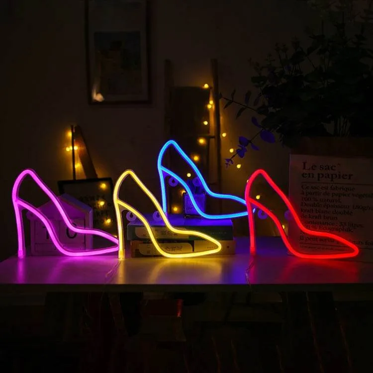 Neon High Heel LED Decorative Lights for Cafes and Events