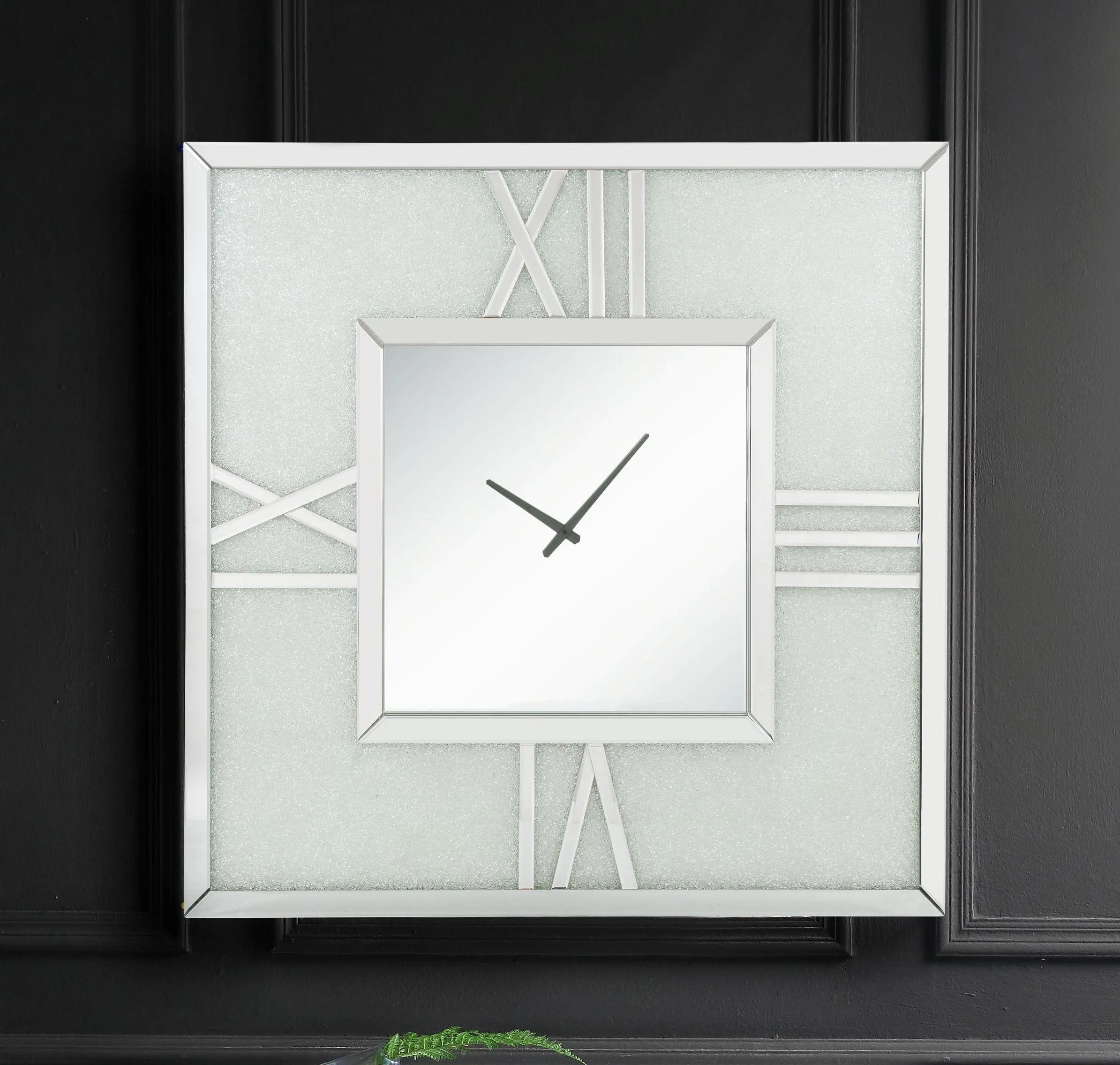 Noralie Mirrored & Faux Diamonds Wall Clock (LED)