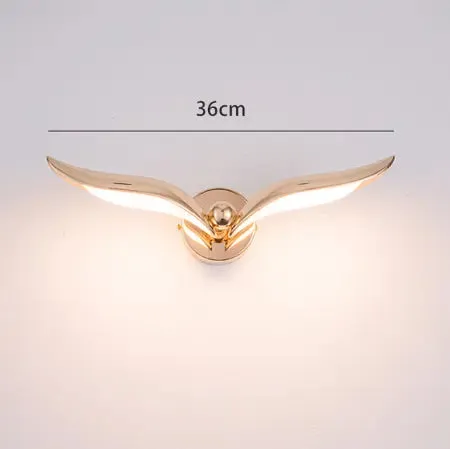 Nordic Seagull Led Wall Lamp Golden Luxury Wall Lights Indoor Lighting For Bedroom Bathroom Decor Mirrors Vanity Bedside Sconce
