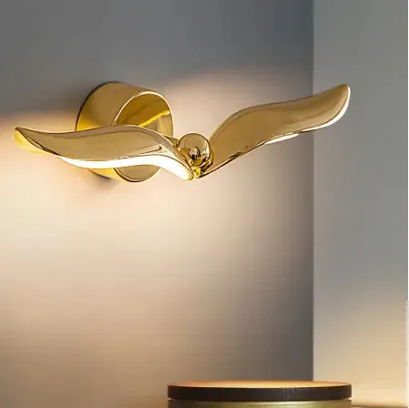 Nordic Seagull Led Wall Lamp Golden Luxury Wall Lights Indoor Lighting For Bedroom Bathroom Decor Mirrors Vanity Bedside Sconce
