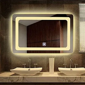 ORIGIN MIRRORS Touch Sensor LED Mirror for Bathroom | Wall Mounted Mirror for Bathroom, Bedroom & Makeup Room Basin Vanity |Lighted Mirror