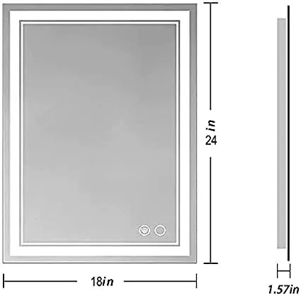 ORIGIN MIRRORS Touch Sensor LED Mirror for Bathroom | Wall Mounted Mirror for Bathroom, Bedroom & Makeup Room Basin Vanity |Lighted Mirror