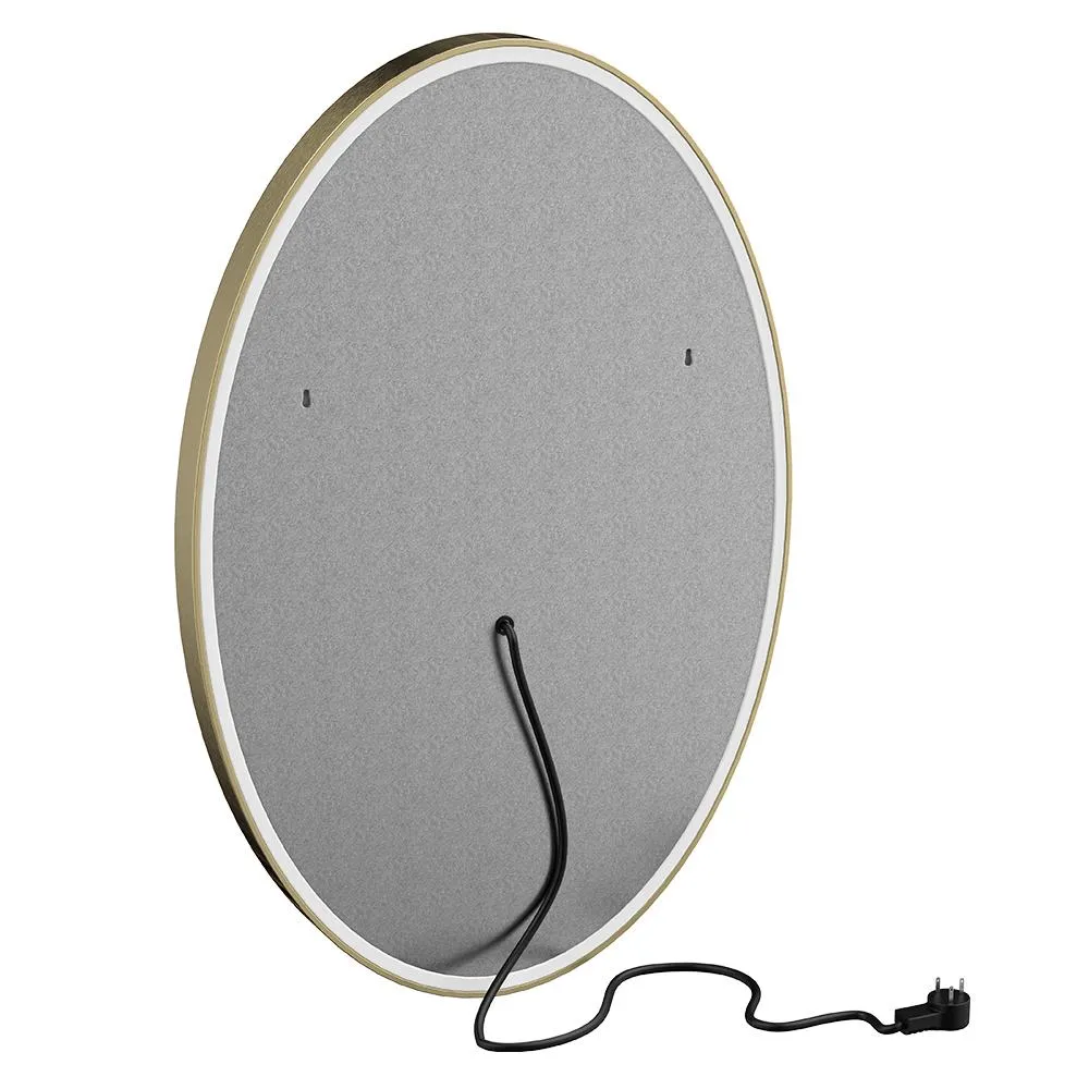 Oval LED Lighted Bathroom Mirror, Modern Touch Switch Dimmable Wall Mounted Mirror ,CCT Remembrance, Lunar Style