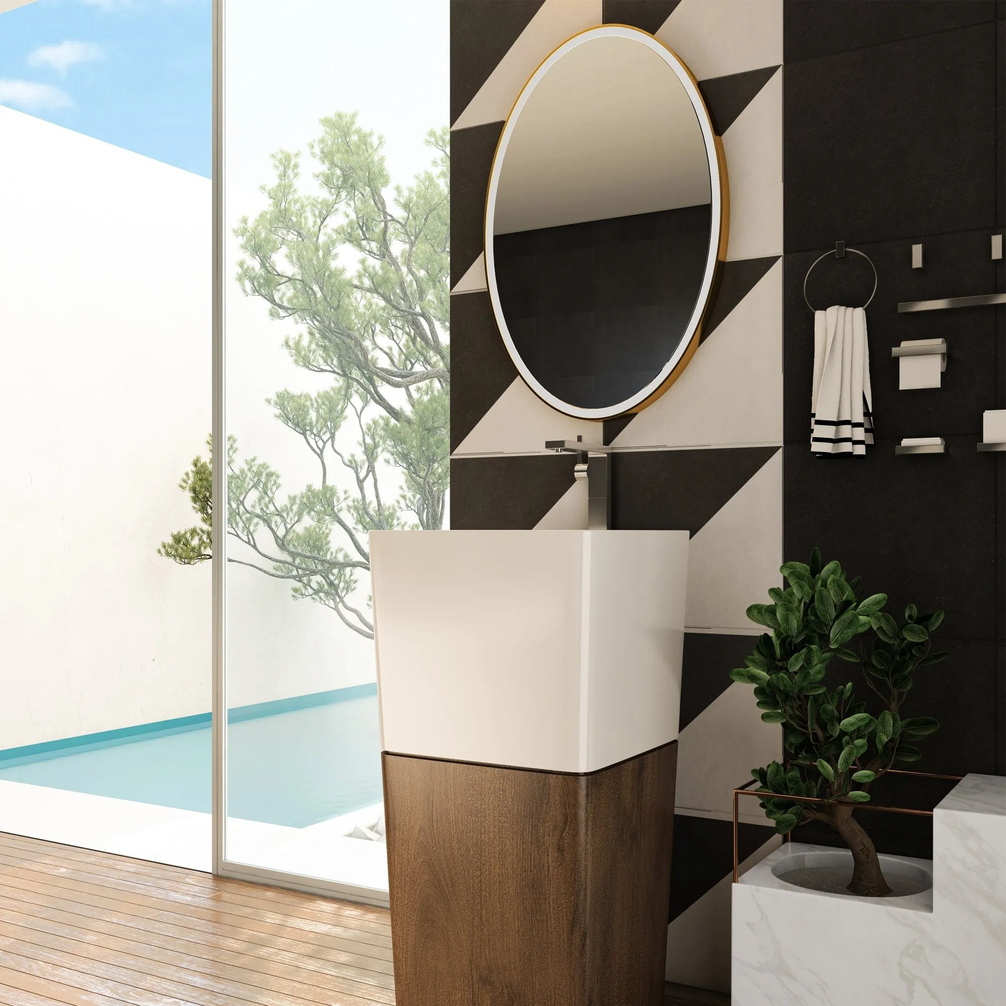 Oval LED Lighted Bathroom Mirror, Modern Touch Switch Dimmable Wall Mounted Mirror ,CCT Remembrance, Lunar Style