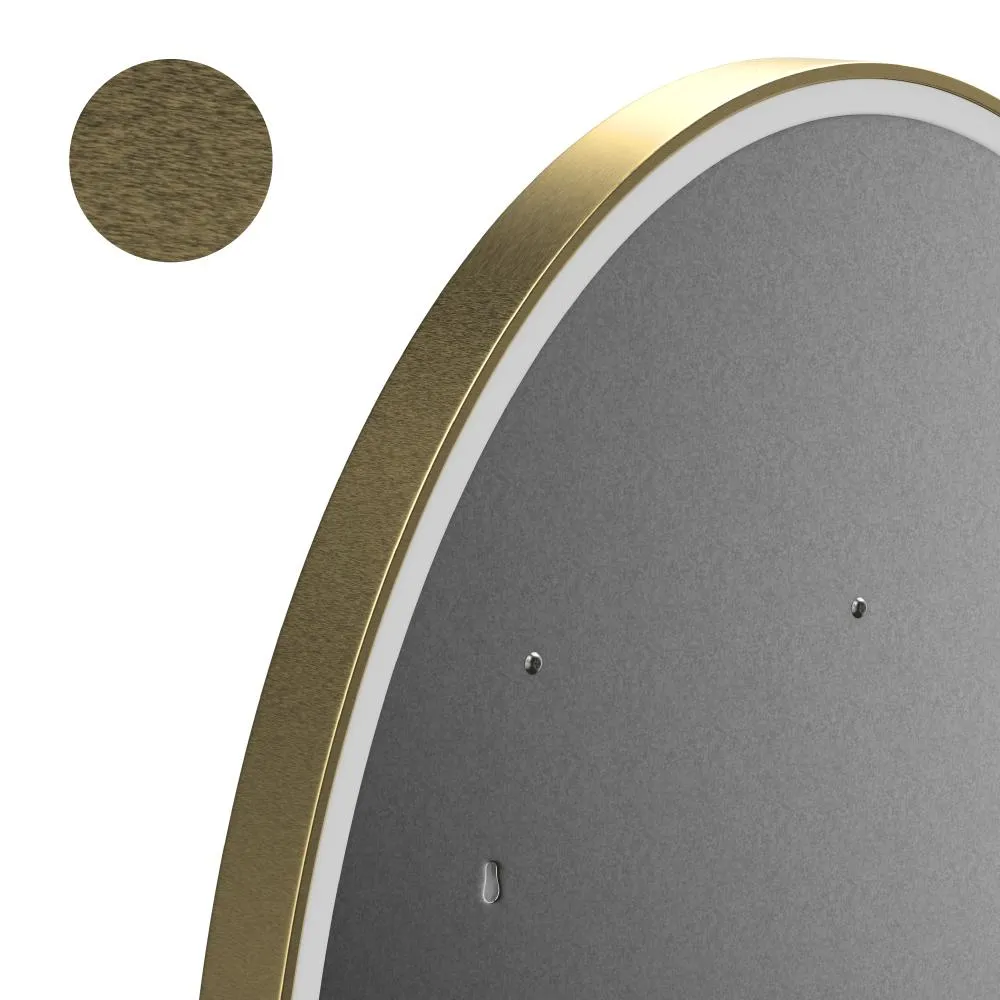 Oval LED Lighted Bathroom Mirror, Modern Touch Switch Dimmable Wall Mounted Mirror ,CCT Remembrance, Lunar Style