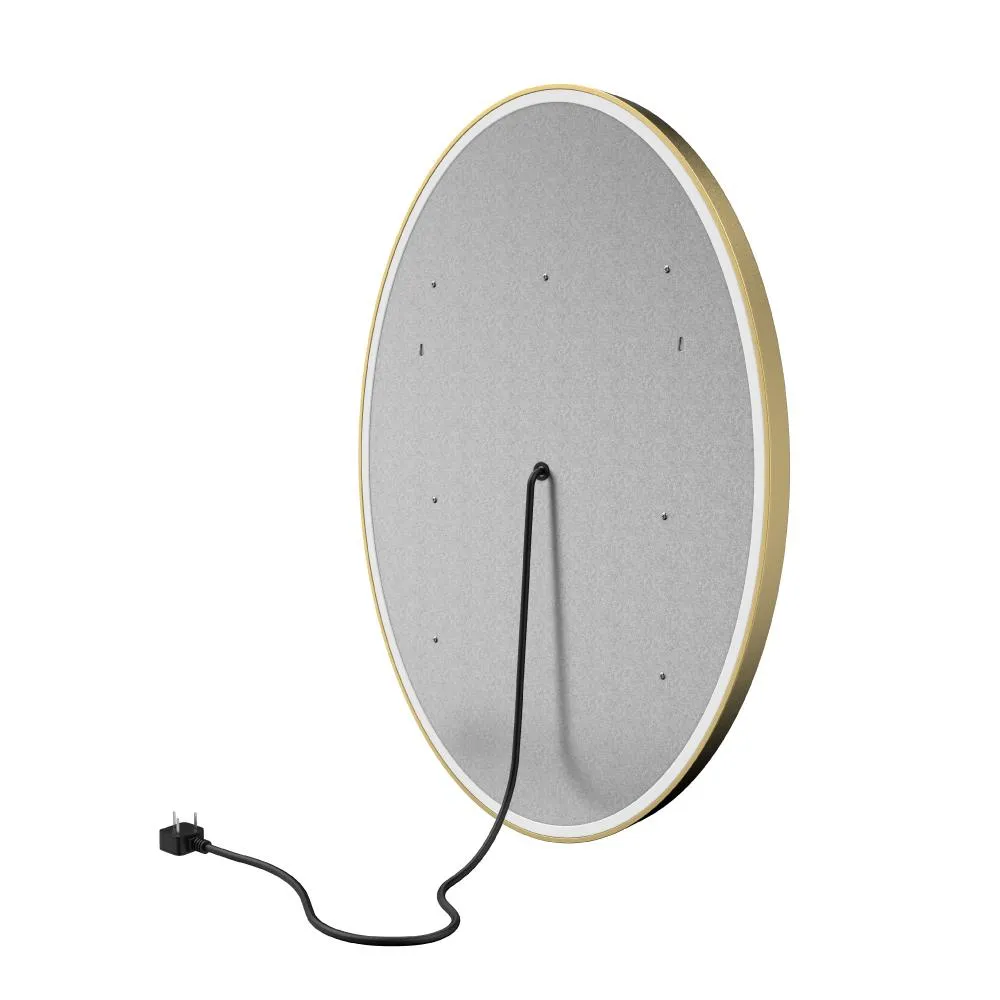 Oval LED Lighted Bathroom Mirror, Modern Touch Switch Dimmable Wall Mounted Mirror ,CCT Remembrance, Lunar Style