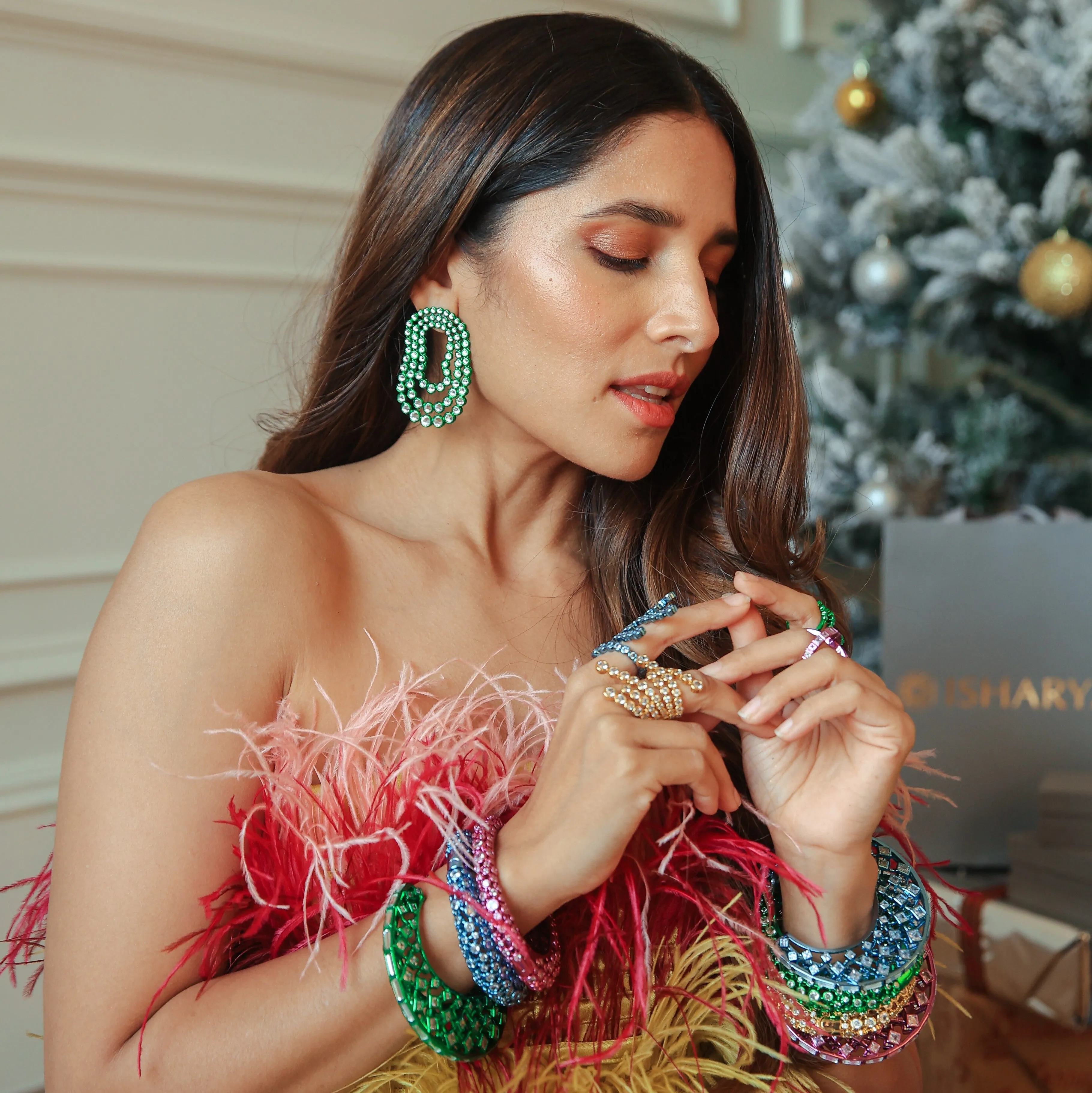 Parakeet Green Moon Statement Cuff