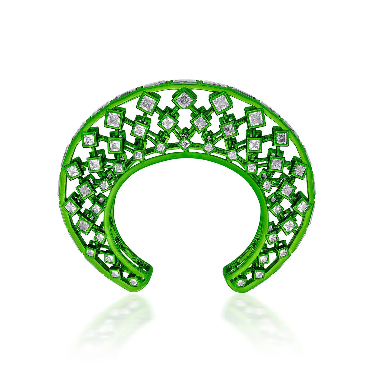 Parakeet Green Moon Statement Cuff
