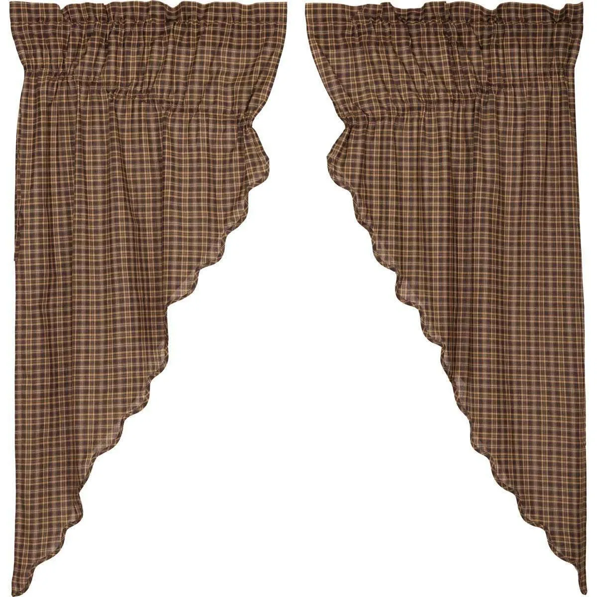 Prescott Prairie Short Panel Curtain Scalloped Set of 2 36x63x18