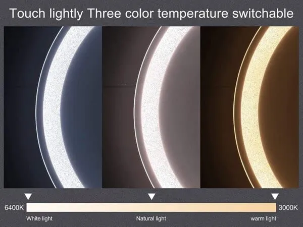 Quality Glass Oval LED Mirror for Bathroom - 24 x 36 Inch with Back Light, Touch Sensor, and 3 Light Effects LED 49