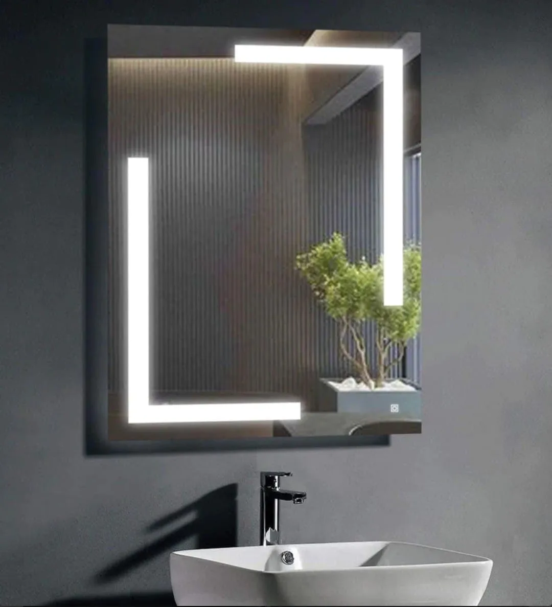 Quality Glass Rectangular LED Mirror for Bathroom - 18 x 24 Inch with Back Light, Touch Sensor, and 3 Light Effects LED 78