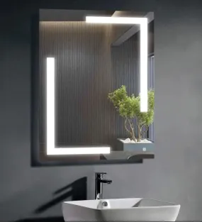 Quality Glass Rectangular LED Mirror for Bathroom - 18 x 24 Inch with Back Light, Touch Sensor, and 3 Light Effects LED 78