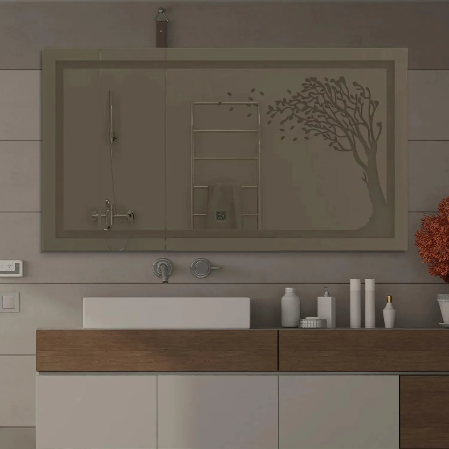Quality Glass Rectangular LED Mirror for Bathroom - 18 x 30 Inch with Back Light, Touch Sensor, and 3 Light Effects LED 55