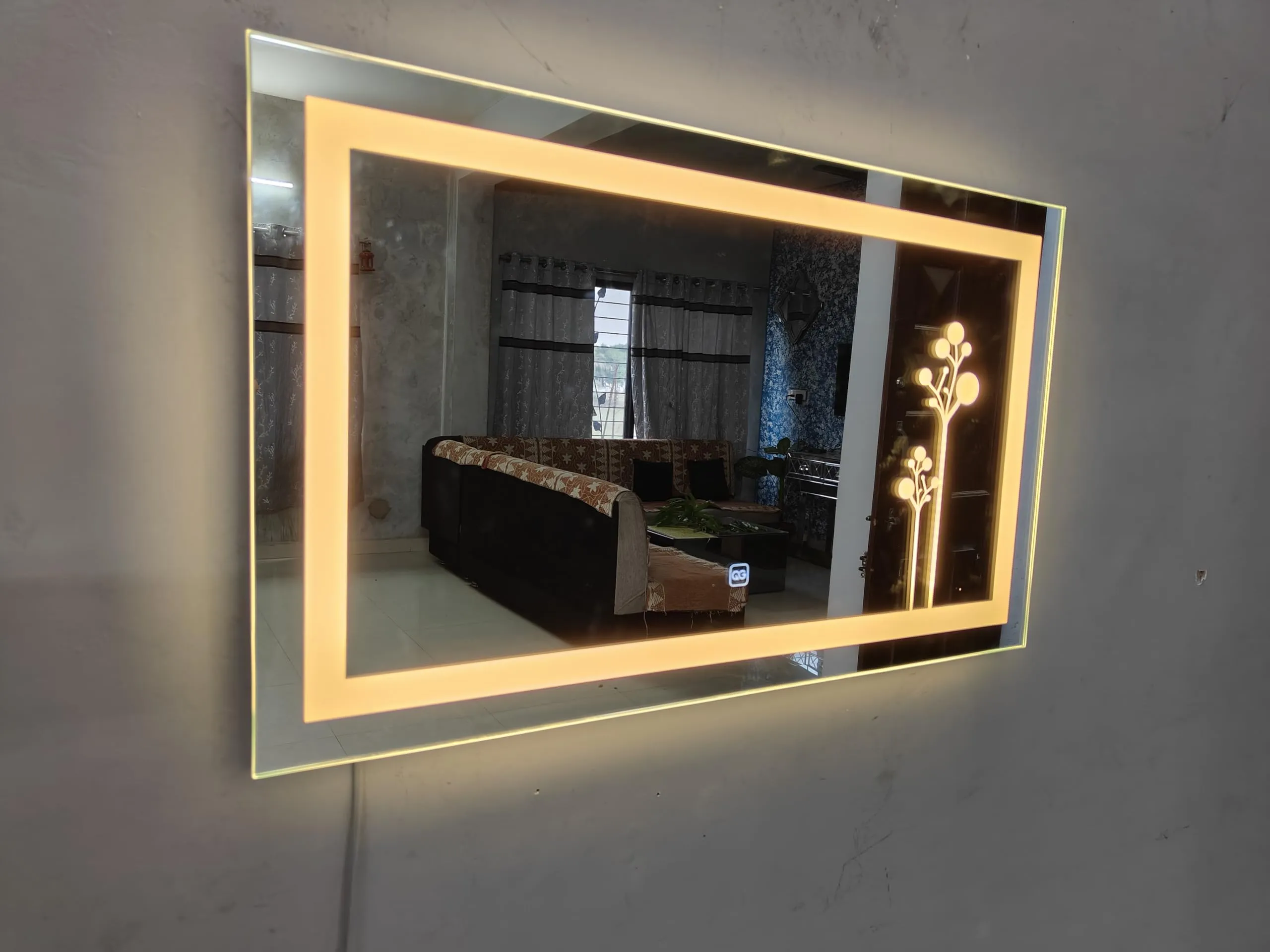 Quality Glass Rectangular LED Mirror for Bathroom - 18 x 30 Inch with Back Light, Touch Sensor, and 3 Light Effects LED 57