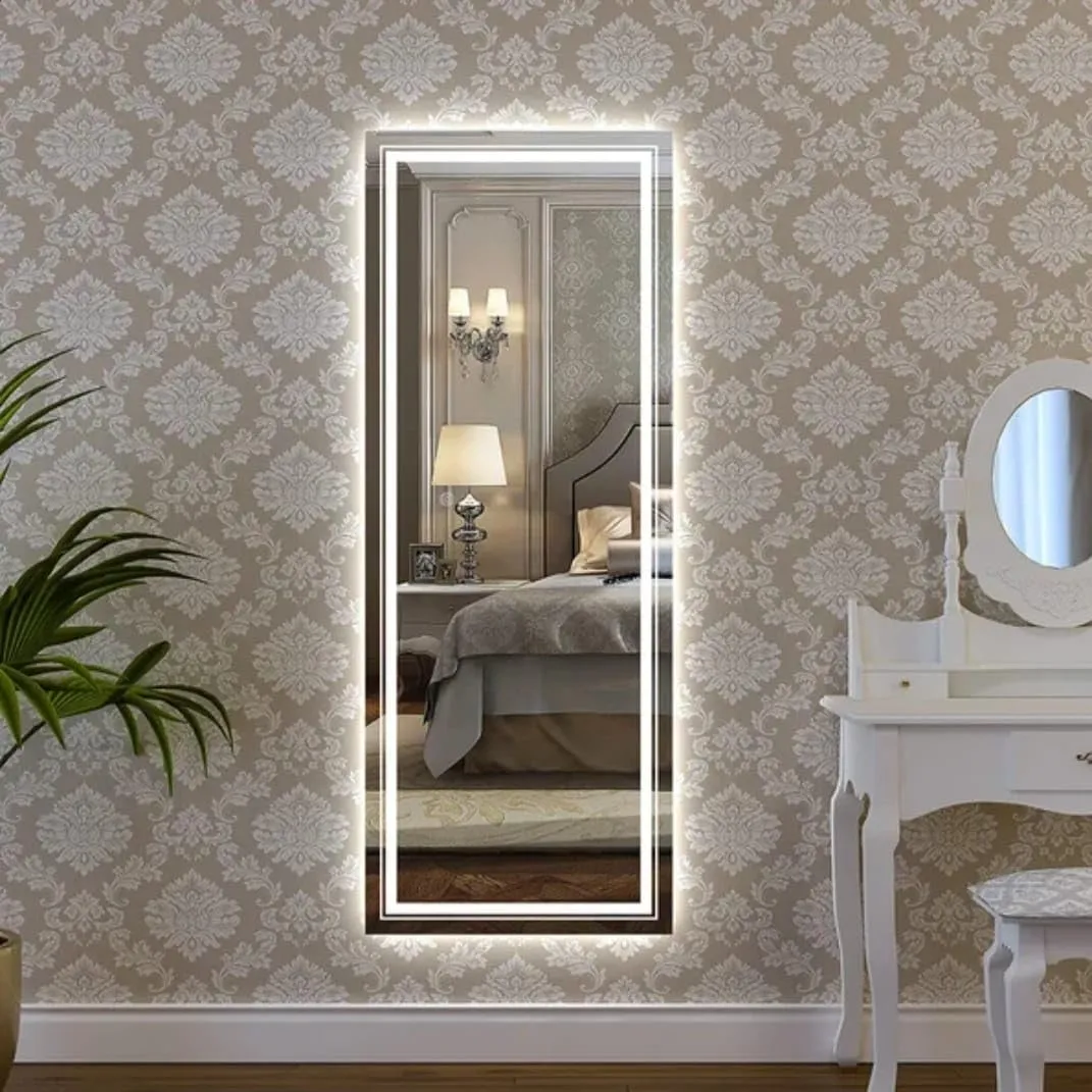 Quality Glass Rectangular LED Mirror for Bathroom - 18 x 48 Inch with Back Light, Touch Sensor, and 3 Light Effects LED 101