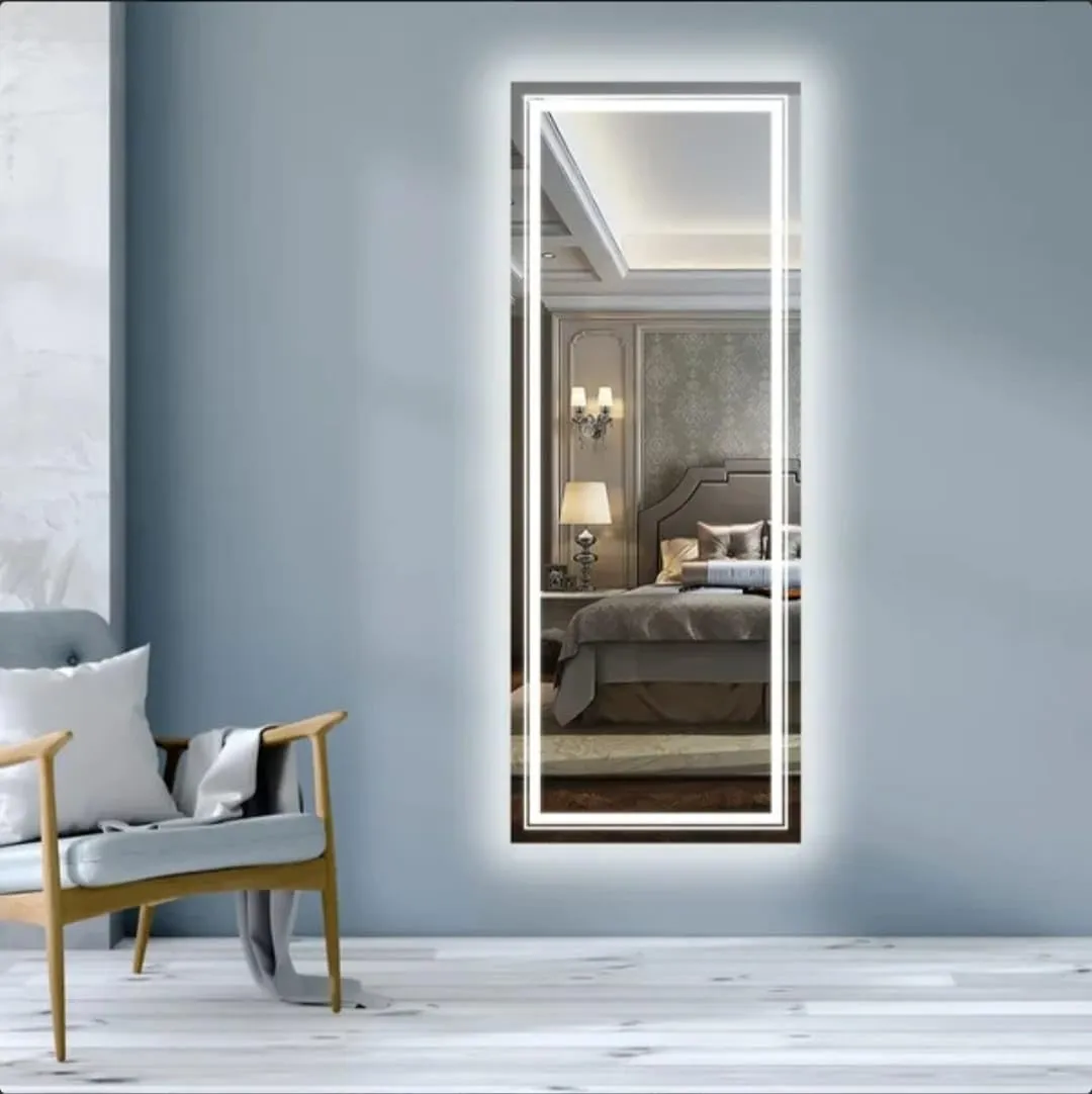 Quality Glass Rectangular LED Mirror for Bathroom - 18 x 48 Inch with Back Light, Touch Sensor, and 3 Light Effects LED 101