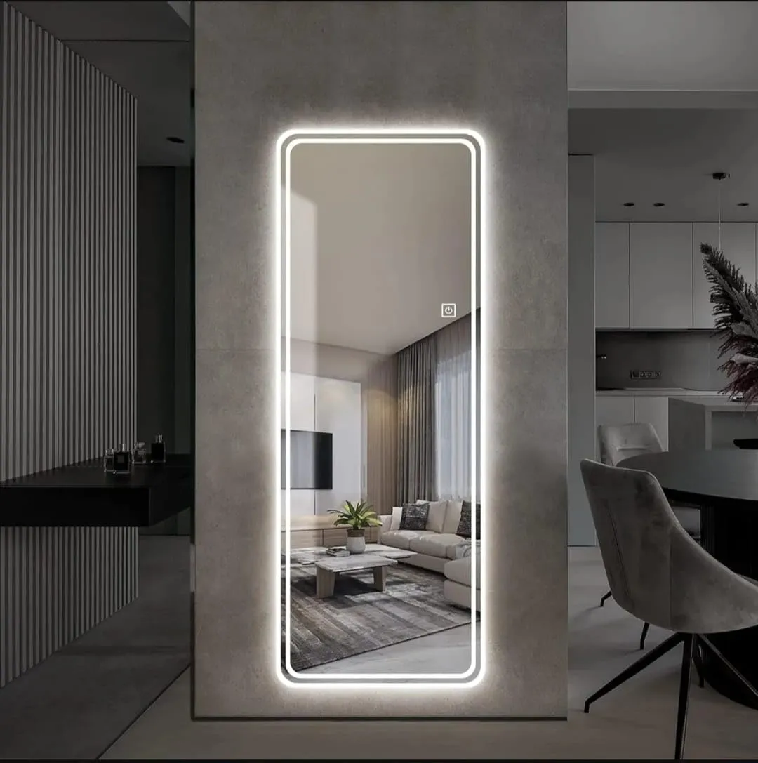 Quality Glass Rectangular LED Mirror for Bathroom - 18 x 48 Inch with Back Light, Touch Sensor, and 3 Light Effects LED 102