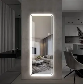 Quality Glass Rectangular LED Mirror for Bathroom - 18 x 48 Inch with Back Light, Touch Sensor, and 3 Light Effects LED 102