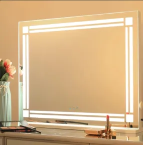Quality Glass Rectangular LED Mirror for Bathroom - 30 x 30 Inch with Back Light, Touch Sensor, and 3 Light Effects LED 77