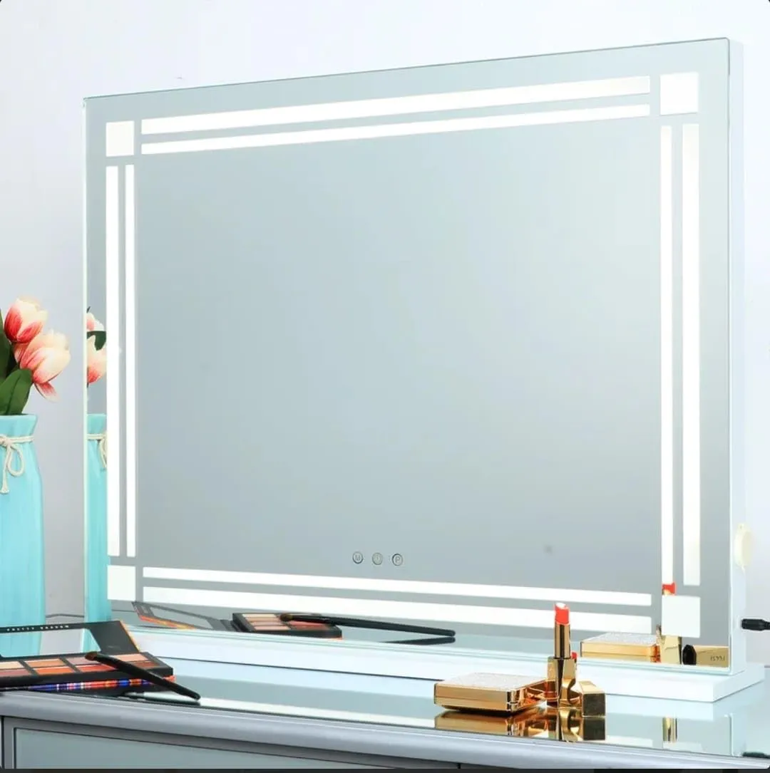 Quality Glass Rectangular LED Mirror for Bathroom - 30 x 30 Inch with Back Light, Touch Sensor, and 3 Light Effects LED 77