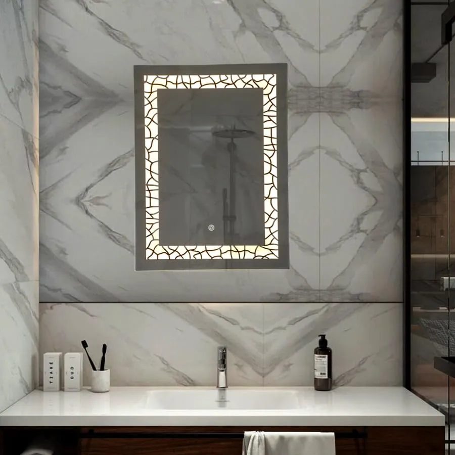 Quality Glass Rectangular LED Mirror for Bathroom with Back Light, Touch Sensor, and 3 Light Effects LED-2 (18 x 36 Inch)