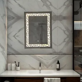Quality Glass Rectangular LED Mirror for Bathroom with Back Light, Touch Sensor, and 3 Light Effects LED-2 (18 x 36 Inch)