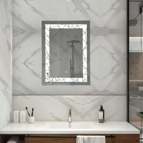 Quality Glass Rectangular LED Mirror for Bathroom with Back Light, Touch Sensor, and 3 Light Effects LED-4 (18 x 42 Inch)