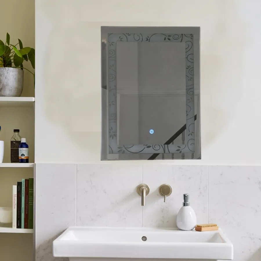 Quality Glass Tinitalo Rectangular LED Mirror for Bathroom - 18 x 24 Inch with Back Light and Touch Sensor