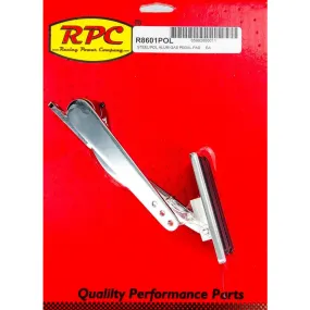 Racing Power Rectangle Gas Pedal Assembly - Firewall Mount - Chrome / Polished - Universal R8601POL