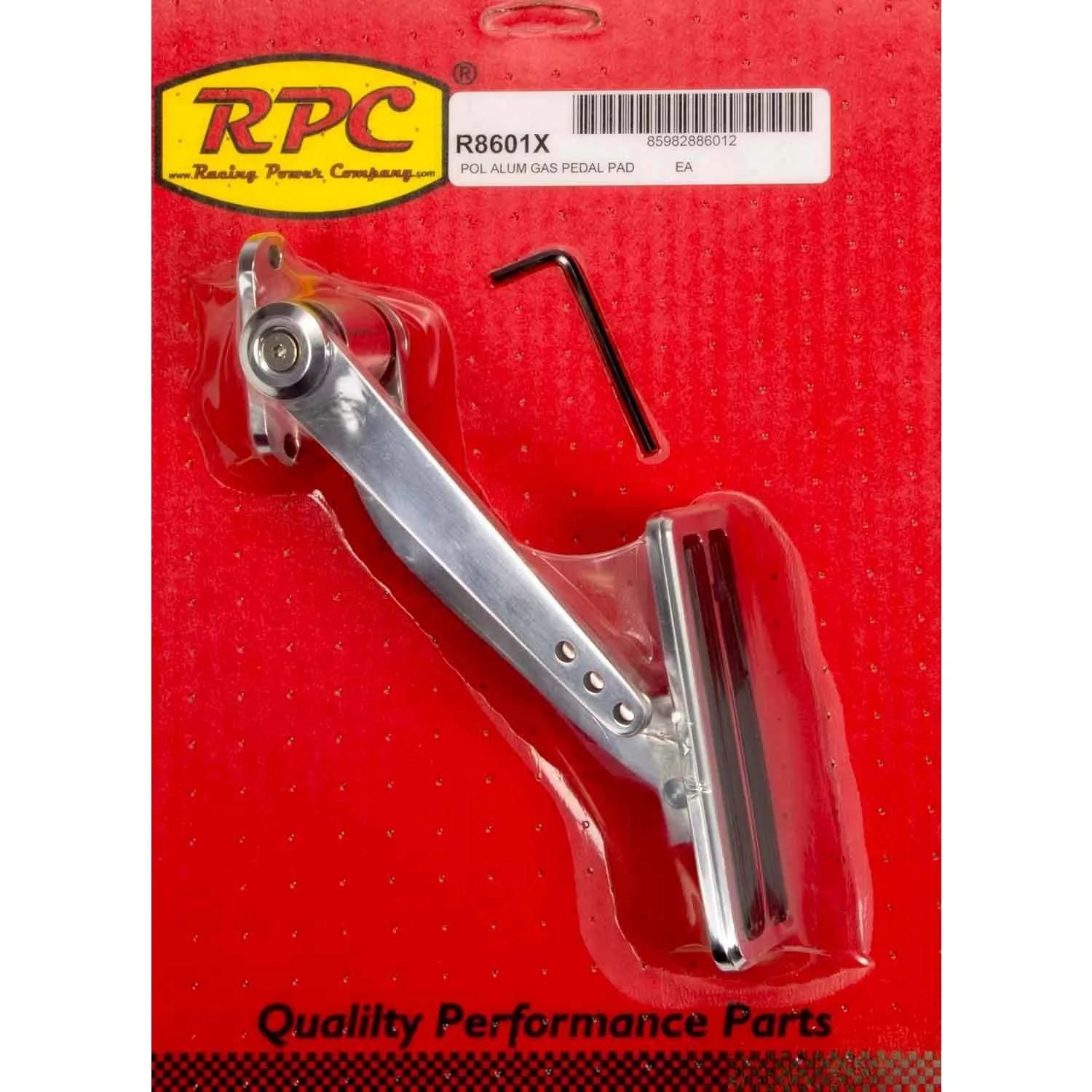 Racing Power Rectangle Pedal Assembly Gas Firewall Mount Aluminum - Polished