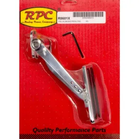 Racing Power Rectangle Pedal Assembly Gas Firewall Mount Aluminum - Polished