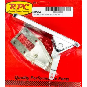 Racing Power Rectangle Pedal Assembly Gas Floor Mount Aluminum - Chrome