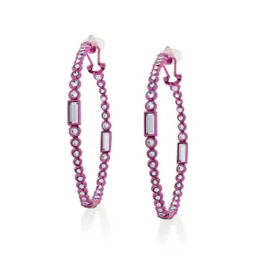 Rani Pink Oversized Hoop Earrings