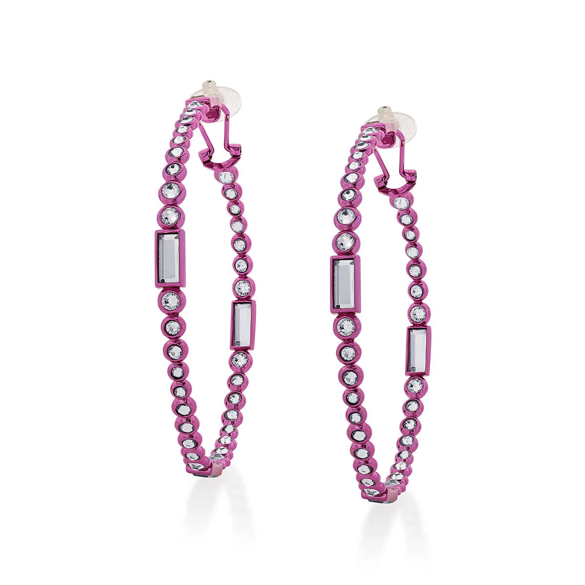 Rani Pink Oversized Hoop Earrings
