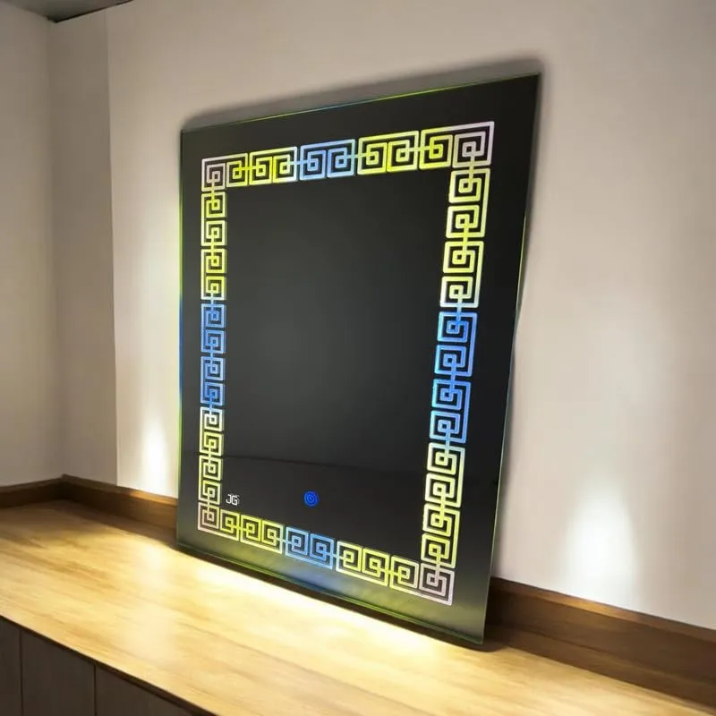 Rectangular Shaped Mirror, LED Illuminated Vanity Mirror with Touch Sensor, Wall Mounted Mirror for Bathroom, Bedroom & Makeup Room (Size: 18x24 inches
