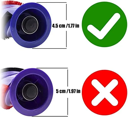 Replacement Roller Brush Compatible with Dyson V6 V7 Vacuum Cleaners. Compared to Part 966821-01, 966084-01. (4 Prong Brush Roller Bar)