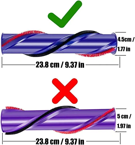 Replacement Roller Brush Compatible with Dyson V6 V7 Vacuum Cleaners. Compared to Part 966821-01, 966084-01. (4 Prong Brush Roller Bar)