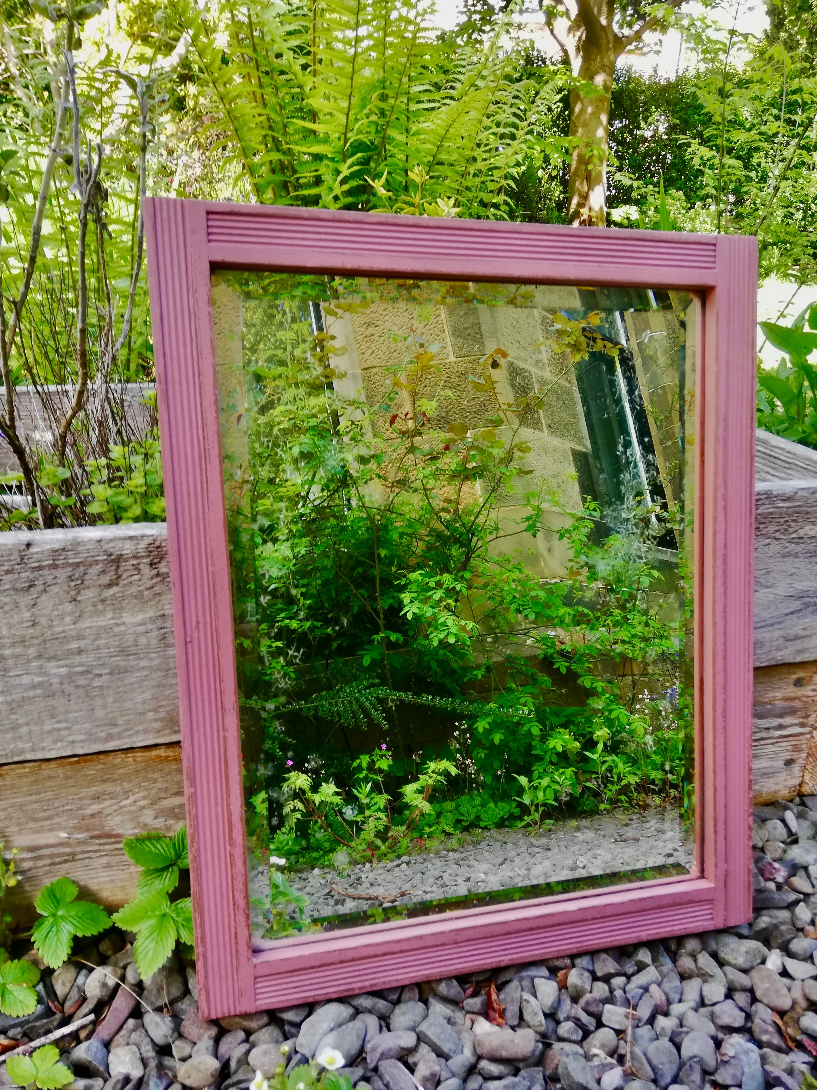 Reserved Vintage painted wall mirror
